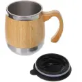 Термокружка 450мл «Bamboo», бамбук и металл, удобная крышка для путешествий