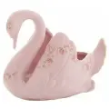 Конфетница Лебедь малая 18см Leander Соната декор 0158 Мелкие цветы Розовый фарфор