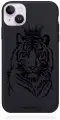 Черный силиконовый чехол MustHaveCase для iPhone 14 Plus Тигр с Короной для Айфон 14 Плюс
