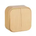 2 шт. Legrand Quteo Сосна Выключатель 2-клавишный 10А 782262