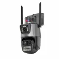 Уличная Wi-Fi камера видеонаблюдения 8 Мп Full HD 4K, ZOOM 8X, 8мп два объектива, черная