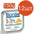 Влажный корм Monge Dog Natural Monoprotein Fruits ламистеры для собак, паштет из индейки с цитрусовыми (12шт по 150г)
