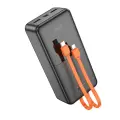 Универсальный Доп. Аккумулятор 30000mAh, J119B, HOCO, выход: 1 USB (22.5W)+кабель Type-C+кабель Lightning, черный