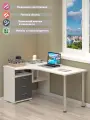 Стол компьютерный Мэрдэс СР-132С-150 БЕГ-ЛЕВ Белый/Графит, 101 х 150 х 75 см, угловой, с ящиками