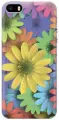 Силиконовый чехол на Apple iPhone SE / 5s / 5 / Эпл Айфон 5 / 5с / СЕ с рисунком Букет из разнозветных ромашек
