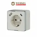 Накладная розетка со шторками и USB тип A+C Werkel Gallant W5071703, быстрая зарядка Quick charge 3.0, слоновая кость