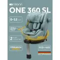Автокресло детское Osann One360 SL Sky (бирюзовый) для новорожденных и детей до 12 лет, от 40 до 150 см, 0-36 кг, c ISOFIX и опорной ногой