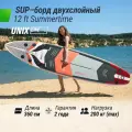 Сапборд надувной для плавания UNIX Line sup board Summertime 360 см до 200 кг, двухслойный, с веслом, рюкзак, насос