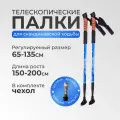 Палки для скандинавской ходьбы 65-135 см складные телескопические, спортивный инвентарь для похода и активного отдыха, синий