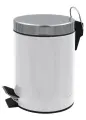 Ведро для мусора RIDDER Timon, нержавеющая сталь, белое, с крышкой, 5л