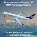 Модель самолета Boeing 737 MIAT Mongolian Airlines - 20 см (с шасси)
