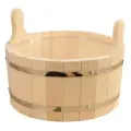 Шайка-таз из липы, 10 л, круглая, пластиковая вставка, Добропаровъ