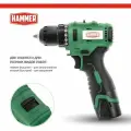 Аккумуляторная дрель Hammer (13180) бесщеточная, 12в 2x2ач liion, 10мм 0-400/0-1350 об/мин, 32нм в кейсе ACD12BLC 827375