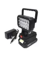 Прожектор аккумуляторный 18 - 21 В с двумя USB выходами, 15 LED