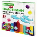 Пластилин восковой 24 цвета Brauberg Kids, 360г, со стеком (106498), 10 уп.