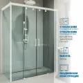 Душевой уголок GWMPSLRC865 105x140 см, цвет фурнитуры белый матовый, цвет стекла бесцветный, стекло закаленное 8 мм / 6 мм