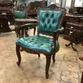 Кресло DOMKORLEONE с обивкой из натуральной кожи, красное дерево (mahogany wood), цвет орех HP