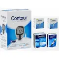 Полный набор 5в1 Глюкометр Contour (Япония), тест-полоски 100 штук, ланцеты Microlet 200 штук, прокалыватель Microlet.