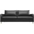 Прямой диван Остин, Экокожа, Черный, Ящик для белья,215 х 105 x 850 см