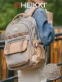 Рюкзак женский мужской, школьный спортивный городской, для подростка бежевый с отделением для ноутбука и кошельком, 2 отделения, Heikki, 273868