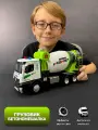 Бетономешалка грузовик инерционный свет/звук, поворотная цистерна, открываются двери, детская строительная техника