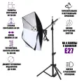 Светоотражающий софтбокс SFJBH35-6088 размер 60х88 см с держателем на 4 лампочки на штативе JBH с журавлём ES-35 с крючком противовеса, без лампочек