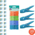 Прищепки для белья Мультидом пластик разноцветные 12шт. (комплект из 20 шт)