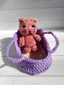 Вязаная игрушка ручной работы Котенок в переносной сумке, бренд ЯнаART