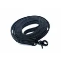 Поводок из прорезиненной стропы с латексом черный 20 мм карабин черный рычажный 10 м