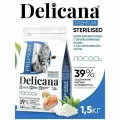 DELICANA Premium Сухой корм для стерилизованных кошек, с лососем, 1,5 кг