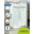 Душевая кабина DOMANI-Spa Delight Slim 120х80 гидромассаж, блок управления, правая, низкий поддон, белые стенки, матовое стекло