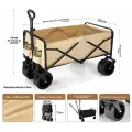 Тележка кемпинговая, брезентовое корыто, Хаки, 4 колеса, грузоподъемность 200кг