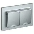 Розетка 2-м СП BRITE РСбш12-3-44-БрА 16А в сборе IP44 с крышкой алюм. | код BR-R26-16-44-K47-F | IEK (4шт. в упак.)