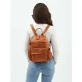 Рюкзак городской PouchMan, женский, натуральная кожа, 10 л, 24х32х13 см, рыжий