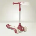 50053, Самокат трехколесный детский Happy Baby WEEZY , светящиеся колеса, высота руля регулируется, бордовый