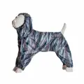 Комплект: Теплый комбинезон+Снуд (шапка) для американского стаффордширского терьера суки, на флисе, повышенной прочности, цвет синий камуфляж