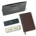 Ручка шариковая Parker Jotter Core Stainless Steel GT, ежедневник, А5, коричневый, пакет