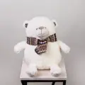 Игрушка Maxitoys Luxury, Белый Мишка Сноу с Шарфом, 27 см
