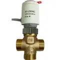 Клапан зональный Трехходовой для фанкойла ARBATEKS FCU3 3/4, латунный, KVS 2.8, с приводом 3V-230NC 220В, НормальноЗакрытый
