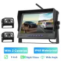 Podofo 9 дюймовый IPS экран Беспроводная камера заднего вида Автомобильный Монитор IP68 Водонепроницаемая инфракрасная камера ночного видения с камерами для грузовика, Monitor with 2 Cam