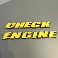 Наклейки на шины CHECK ENGINE желтые. Резиновые буквы для колес авто и мото из 3D резины, Спортивные диски. Надписи на диски и колёса. Клей в комплекте.