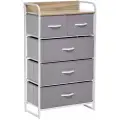 Комод для одежды Ноа 5 ящиков, Каркас Белый, Светло-серый