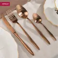 Столовые приборы, набор 16 предметов Apollo Lungo Rose Gold 4 персоны матовое золото