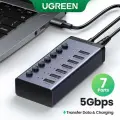 USB-хаб Ugreen CM481, разветвитель 7 портов USB 3.0, 7-in-1, зарядка