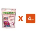 HOMECAT роза наполнитель силикагелевый для туалета кошек (3,8 л х 4 шт)