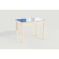 Стол кухонный обеденный Айсберг мини СТ ЛДСП: Дуб молочный - Стекло Синее
