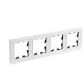 Рамка Systeme Electric AtlasDesign Nature на 4 поста, универсальная, стекло белое