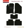 Ворсовые коврики в салон для Лада Веста (SW) 2015 - Н. В, черные, Классик, автомобильные 5шт / Lada Vesta