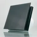 Вентилятор вытяжной, бесшумный, стеклянный, D100 mm. VENTSFERA 100 Черный, таймер, датчик влажности с обратным клапаном