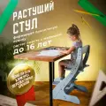 Растущий стул детский для школьника Друг Кузя, модель Павлин, серый